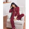 Ekouaer Womens Pajama Sets Long Sleeve Sleepwear Soft Button Down Pjs 2 Piece Loungewear witn Pants S-XXL(Wine Red)