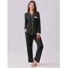 Ekouaer Womens Pajamas Set Long Sleeve Sleepwear Button Down Lounge Set 2 Pieces Soft Nightwear Lace Pjs Set(Black)