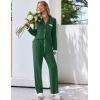 Ekouaer Womens Pajamas Set Long Sleeve Sleepwear Button Down Lounge Set 2 Pieces Soft Nightwear Lace Pjs Set(Deep Green)