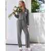 Ekouaer Womens Pajamas Set Long Sleeve Sleepwear Button Down Lounge Set 2 Pieces Soft Nightwear Lace Pjs Set(Deep Grey)