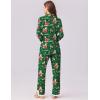 Ekouaer Womens Pajamas Set Long Sleeve Sleepwear Button Down Lounge Set 2 Pieces Soft Nightwear Lace Pjs Set(Green Santa Chair)