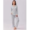 Ekouaer Womens Pajamas Set Long Sleeve Sleepwear Button Down Lounge Set 2 Pieces Soft Nightwear Lace Pjs Set(Grey)