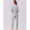 Ekouaer Womens Pajamas Set Long Sleeve Sleepwear Button Down Lounge Set 2 Pieces Soft Nightwear Lace Pjs Set(Light Grey)