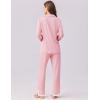 Ekouaer Womens Pajamas Set Long Sleeve Sleepwear Button Down Lounge Set 2 Pieces Soft Nightwear Lace Pjs Set(Pink)