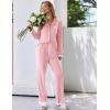 Ekouaer Womens Pajamas Set Long Sleeve Sleepwear Button Down Lounge Set 2 Pieces Soft Nightwear Lace Pjs Set(Pink)