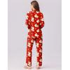 Ekouaer Womens Pajamas Set Long Sleeve Sleepwear Button Down Lounge Set 2 Pieces Soft Nightwear Lace Pjs Set(Red Santa Bell)