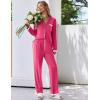 Ekouaer Womens Pajamas Set Long Sleeve Sleepwear Button Down Lounge Set 2 Pieces Soft Nightwear Lace Pjs Set(Rose Red)