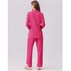 Ekouaer Womens Pajamas Set Long Sleeve Sleepwear Button Down Lounge Set 2 Pieces Soft Nightwear Lace Pjs Set(Rose Red)