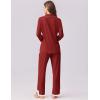 Ekouaer Womens Pajamas Set Long Sleeve Sleepwear Button Down Lounge Set 2 Pieces Soft Nightwear Lace Pjs Set(Wine Red)