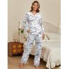 Ekouaer Women’s Pajamas Sets 2 piece PJs V Neck Long Sleeve Sleepwear Comfy Pants Loungewear with Pocket(Black Rabbit)