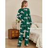 Ekouaer Women’s Pajamas Sets 2 piece PJs V Neck Long Sleeve Sleepwear Comfy Pants Loungewear with Pocket(Green Tiger)