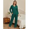 Ekouaer Women’s Pajamas Sets 2 piece PJs V Neck Long Sleeve Sleepwear Comfy Pants Loungewear with Pocket(Lake Green)