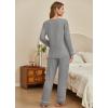 Ekouaer Women’s Pajamas Sets 2 piece PJs V Neck Long Sleeve Sleepwear Comfy Pants Loungewear with Pocket(Medium Grey)