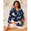 Ekouaer Women’s Pajamas Sets 2 piece PJs V Neck Long Sleeve Sleepwear Comfy Pants Loungewear with Pocket(Navy Zebra)