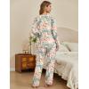 Ekouaer Women’s Pajamas Sets 2 piece PJs V Neck Long Sleeve Sleepwear Comfy Pants Loungewear with Pocket(Pink Forest)