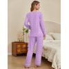 Ekouaer Women’s Pajamas Sets 2 piece PJs V Neck Long Sleeve Sleepwear Comfy Pants Loungewear with Pocket(Purple Lightning)