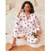 Ekouaer Women’s Pajamas Sets 2 piece PJs V Neck Long Sleeve Sleepwear Comfy Pants Loungewear with Pocket(Red Bow)