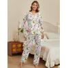 Ekouaer Women’s Pajamas Sets 2 piece PJs V Neck Long Sleeve Sleepwear Comfy Pants Loungewear with Pocket(White Animals)