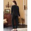 Ekouaer Womens Pajamas Sets Long Sleeve Soft Sleepwear 2 Piece Velvet Pjs Lounge Sets with Pockets(Black)