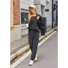 Ekouaer Womens Pajamas Sets Long Sleeve Soft Sleepwear 2 Piece Velvet Pjs Lounge Sets with Pockets(Grey)
