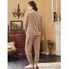 Ekouaer Womens Pajamas Sets Long Sleeve Soft Sleepwear 2 Piece Velvet Pjs Lounge Sets with Pockets(Khaki)
