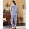 Ekouaer Womens Pajamas Sets Long Sleeve Soft Sleepwear 2 Piece Velvet Pjs Lounge Sets with Pockets(Light Blue)