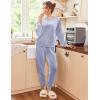 Ekouaer Womens Pajamas Sets Long Sleeve Soft Sleepwear 2 Piece Velvet Pjs Lounge Sets with Pockets(Light Blue)