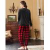 Ekouaer Womens Pajamas Sets Long Sleeve Soft Sleepwear 2 Piece Velvet Pjs Lounge Sets with Pockets(Plaid Red)