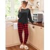 Ekouaer Womens Pajamas Sets Long Sleeve Soft Sleepwear 2 Piece Velvet Pjs Lounge Sets with Pockets(Plaid Red)