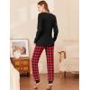 Ekouaer Womens Pajamas Sets Long Sleeve Tops with Jogger Pants Soft Pjs Lounge Set Outfits with Pockets(Black Red Plaid2)
