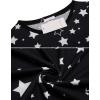 Ekouaer Womens Pajamas Sets Long Sleeve Tops with Jogger Pants Soft Pjs Lounge Set Outfits with Pockets(Black Star)