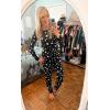 Ekouaer Womens Pajamas Sets Long Sleeve Tops with Jogger Pants Soft Pjs Lounge Set Outfits with Pockets(Black Star)