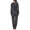 Ekouaer Womens Pajamas Sets Long Sleeve Tops with Jogger Pants Soft Pjs Lounge Set Outfits with Pockets(Black Star)