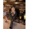 Ekouaer Womens Pajamas Sets Long Sleeve Tops with Jogger Pants Soft Pjs Lounge Set Outfits with Pockets(Black Star)