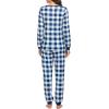 Ekouaer Womens Pajamas Sets Long Sleeve Tops with Jogger Pants Soft Pjs Lounge Set Outfits with Pockets(Blue Plaid)