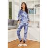 Ekouaer Womens Pajamas Sets Long Sleeve Tops with Jogger Pants Soft Pjs Lounge Set Outfits with Pockets(Blue Star)
