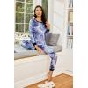 Ekouaer Womens Pajamas Sets Long Sleeve Tops with Jogger Pants Soft Pjs Lounge Set Outfits with Pockets(Blue Star)