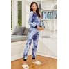 Ekouaer Womens Pajamas Sets Long Sleeve Tops with Jogger Pants Soft Pjs Lounge Set Outfits with Pockets(Blue Star)