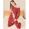 Ekouaer Womens Pajamas Sets Long Sleeve Tops with Jogger Pants Soft Pjs Lounge Set Outfits with Pockets(Christmas Red)