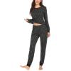 Ekouaer Womens Pajamas Sets Long Sleeve Tops with Jogger Pants Soft Pjs Lounge Set Outfits with Pockets(Grey Plaid)
