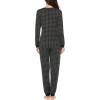 Ekouaer Womens Pajamas Sets Long Sleeve Tops with Jogger Pants Soft Pjs Lounge Set Outfits with Pockets(Grey Plaid)