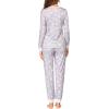 Ekouaer Womens Pajamas Sets Long Sleeve Tops with Jogger Pants Soft Pjs Lounge Set Outfits with Pockets(Light Grey Pink Star)