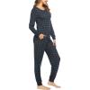 Ekouaer Womens Pajamas Sets Long Sleeve Tops with Jogger Pants Soft Pjs Lounge Set Outfits with Pockets(Navy+green Plaid)