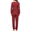 Ekouaer Womens Pajamas Sets Long Sleeve Tops with Jogger Pants Soft Pjs Lounge Set Outfits with Pockets(Red Big Plaid)