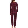 Ekouaer Womens Pajamas Sets Long Sleeve Tops with Jogger Pants Soft Pjs Lounge Set Outfits with Pockets(Red Black Plaid)
