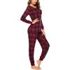 Ekouaer Womens Pajamas Sets Long Sleeve Tops with Jogger Pants Soft Pjs Lounge Set Outfits with Pockets(Red Black Plaid)