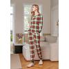 Ekouaer Womens Pajamas Sets Long Sleeve Tops with Jogger Pants Soft Pjs Lounge Set Outfits with Pockets(Red Green Plaid)