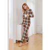 Ekouaer Womens Pajamas Sets Long Sleeve Tops with Jogger Pants Soft Pjs Lounge Set Outfits with Pockets(Red Green Plaid)