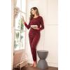 Ekouaer Womens Pajamas Sets Long Sleeve Tops with Jogger Pants Soft Pjs Lounge Set Outfits with Pockets(Red Plaid)