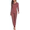 Ekouaer Womens Pajamas Sets Long Sleeve Tops with Jogger Pants Soft Pjs Lounge Set Outfits with Pockets(Snowflake)